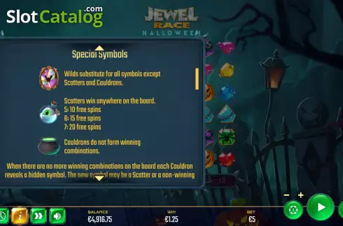 Οθόνη9. Jewel Race Halloween Κουλοχέρης