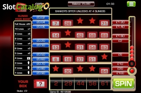 Οθόνη2. Slingo Deal or No Deal Κουλοχέρης
