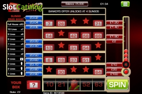 Οθόνη3. Slingo Deal or No Deal Κουλοχέρης