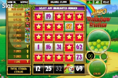 Οθόνη2. Slingo Rainbow Riches Κουλοχέρης