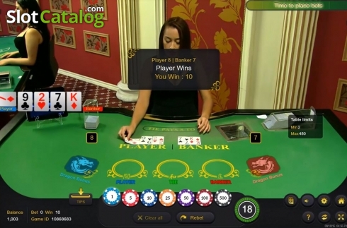 Οθόνη5. Baccarat Dragon Bonus Live Casino Κουλοχέρης