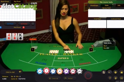 Οθόνη3. Baccarat Super 6 Live Casino Κουλοχέρης