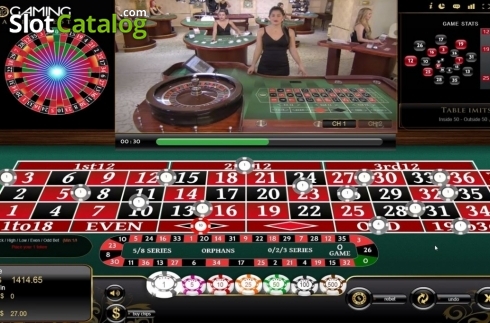 Οθόνη3. Roulette Live Casino (Vivogaming) Κουλοχέρης 