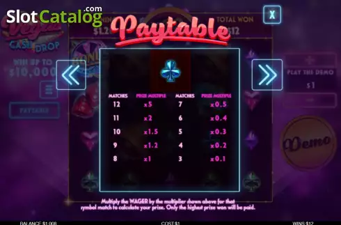 Οθόνη5. Vegas Cash Drop Κουλοχέρης