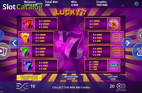 Οθόνη4. Lucky 7 (DLV) Κουλοχέρης
