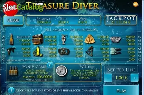 Οθόνη3. Treasure Diver (PAF) Κουλοχέρης