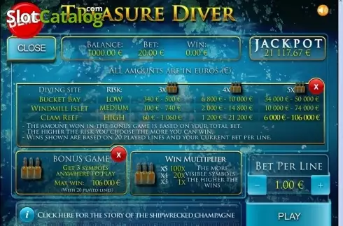 Οθόνη4. Treasure Diver (PAF) Κουλοχέρης