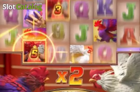 Οθόνη9. Rooster Rumble Κουλοχέρης 