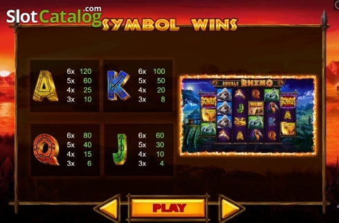 Οθόνη5. Rumble Rhino Κουλοχέρης