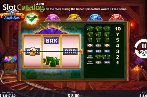 Οθόνη6. Power Strike Super Spin Κουλοχέρης