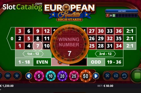 Οθόνη4. European Roulette High Stakes Κουλοχέρης