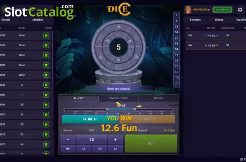 Οθόνη3. Dice (Pascal Gaming) Κουλοχέρης