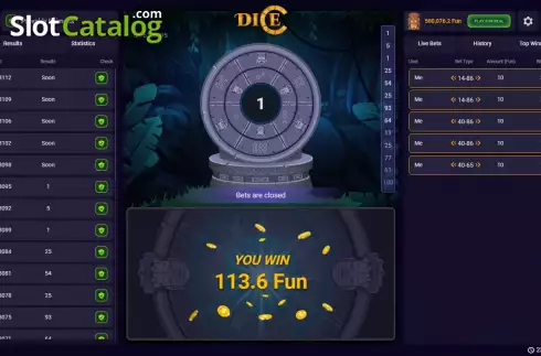 Οθόνη4. Dice (Pascal Gaming) Κουλοχέρης