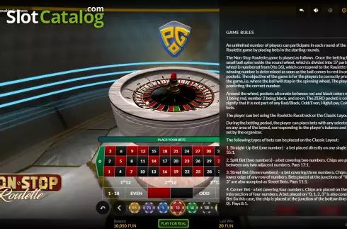 Οθόνη7. Non-Stop Roulette Κουλοχέρης