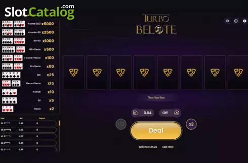 Οθόνη2. Turbo Belote Κουλοχέρης 