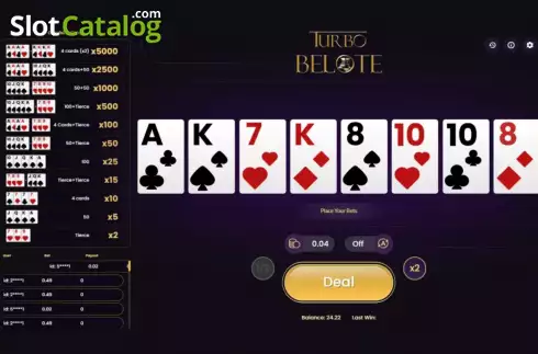 Οθόνη3. Turbo Belote Κουλοχέρης 