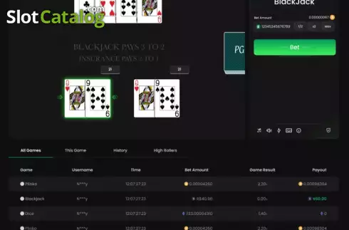 Οθόνη2. Blackjack (Pascal Gaming) Κουλοχέρης
