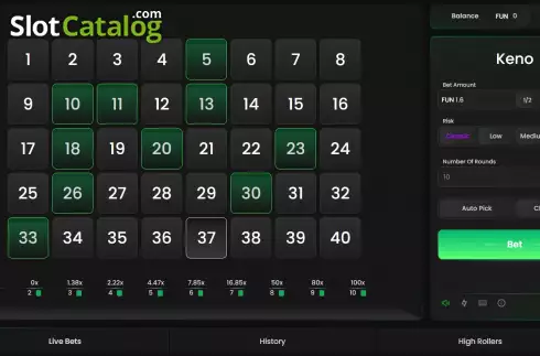Οθόνη2. Keno (Pascal Gaming) Κουλοχέρης