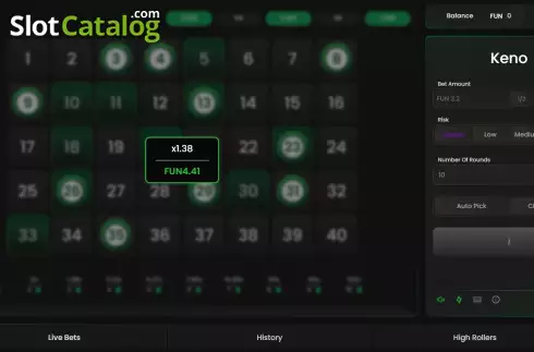 Οθόνη4. Keno (Pascal Gaming) Κουλοχέρης