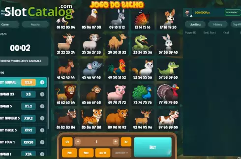 Οθόνη2. Jogo Do Bicho (Pascal Gaming) Κουλοχέρης