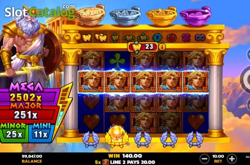 Οθόνη3. Alpha Gods Zeus 2 Wild Surge Κουλοχέρης 