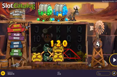 Οθόνη3. Big Bounty Bandits: 3 Pots Κουλοχέρης