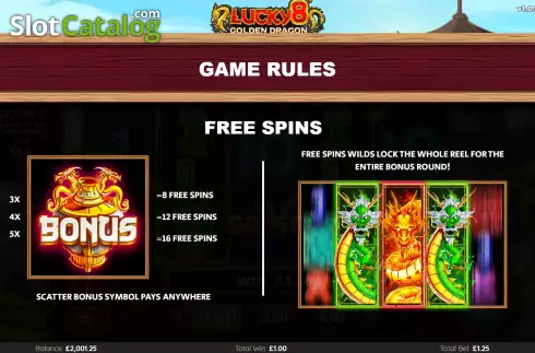 Οθόνη9. Lucky 8 Golden Dragon Κουλοχέρης