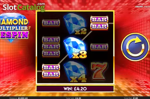 Οθόνη4. Diamond Multiplier Respin Κουλοχέρης