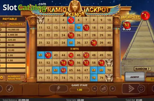 Οθόνη3. Pyramid Jackpot Keno Κουλοχέρης