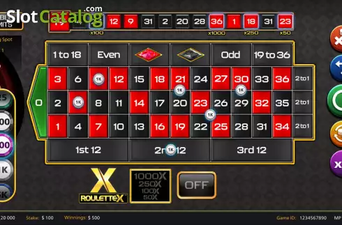 Οθόνη2. Roulette X (Pixiu Gaming) Κουλοχέρης 