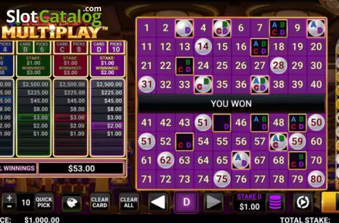 Οθόνη3. Keno Multiplay Κουλοχέρης