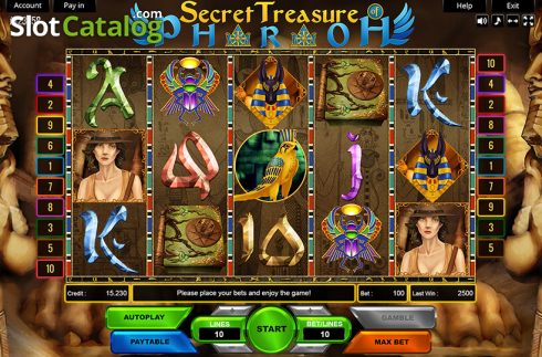 Οθόνη2. Secret Treasure Of Pharaoh Κουλοχέρης