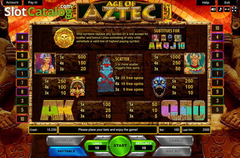 Οθόνη5. Age of Aztec Κουλοχέρης