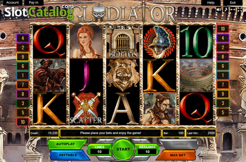 Οθόνη2. Gladiator (Platin Gaming) Κουλοχέρης 