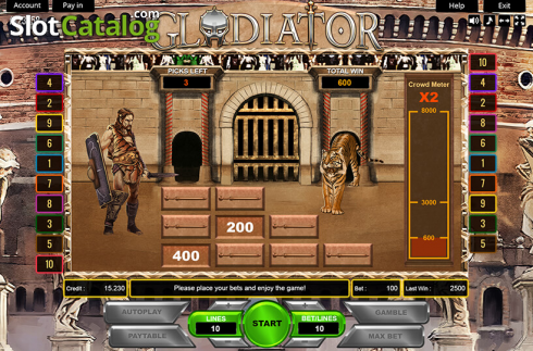 Οθόνη5. Gladiator (Platin Gaming) Κουλοχέρης 