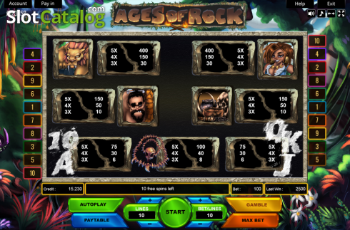 Οθόνη3. Ages of Rock (Platin Gaming) Κουλοχέρης