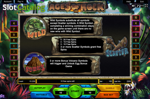 Οθόνη5. Ages of Rock (Platin Gaming) Κουλοχέρης