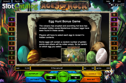 Οθόνη6. Ages of Rock (Platin Gaming) Κουλοχέρης