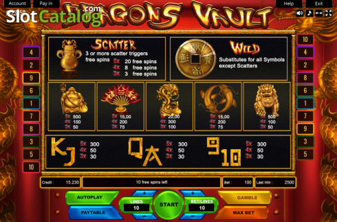 Οθόνη3. Dragons Vault Κουλοχέρης