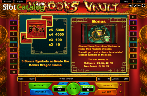 Οθόνη4. Dragons Vault Κουλοχέρης