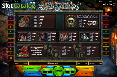 Οθόνη3. Sinbad (Platin Gaming) Κουλοχέρης