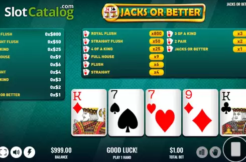 Οθόνη2. Jacks or Better (Platipus) Κουλοχέρης