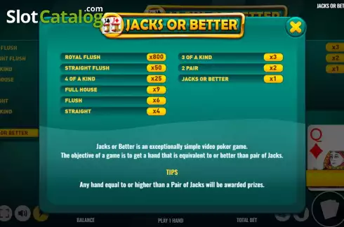Οθόνη6. Jacks or Better (Platipus) Κουλοχέρης