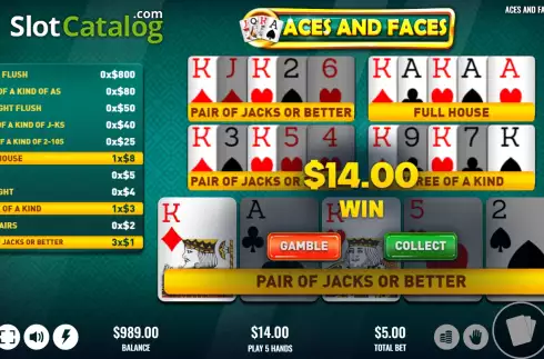 Οθόνη5. Aces and Faces (Platipus) Κουλοχέρης