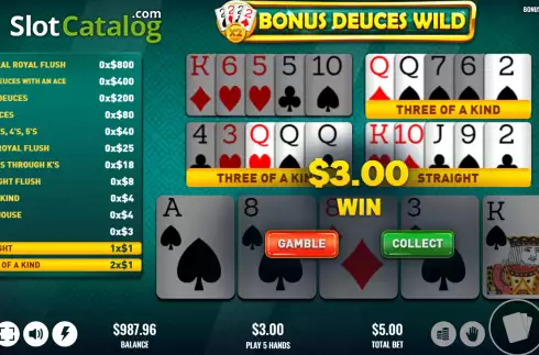 Οθόνη3. Bonus Deuces Wild (Platipus) Κουλοχέρης