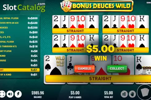 Οθόνη4. Bonus Deuces Wild (Platipus) Κουλοχέρης