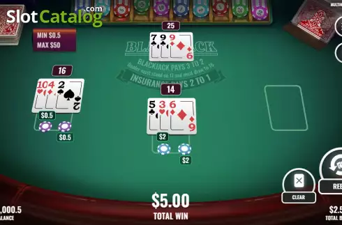 Οθόνη3. Multihand Blackjack (Platipus) Κουλοχέρης