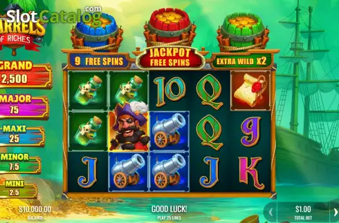 Οθόνη2. Barrels of Riches (Platipus) Κουλοχέρης