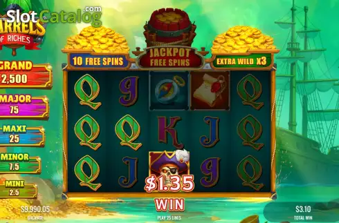 Οθόνη3. Barrels of Riches (Platipus) Κουλοχέρης