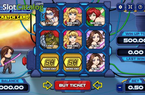 Οθόνη2. Space Hunters Scratch Card Κουλοχέρης